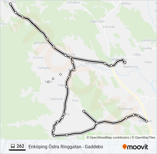 262 bus Line Map