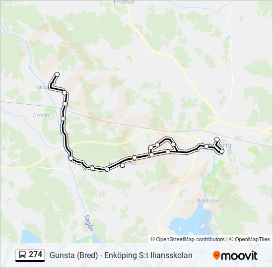 274 bus Line Map