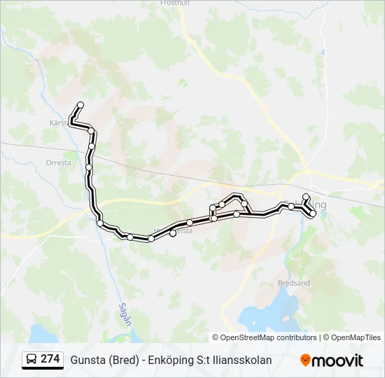 274 Bus Line Map