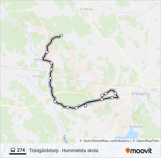 274 bus Line Map