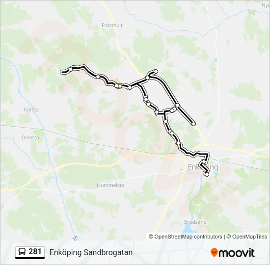 281 Bus Line Map