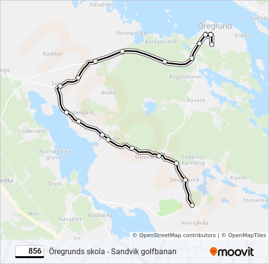 856 bus Line Map