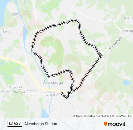 623 Bus Line Map