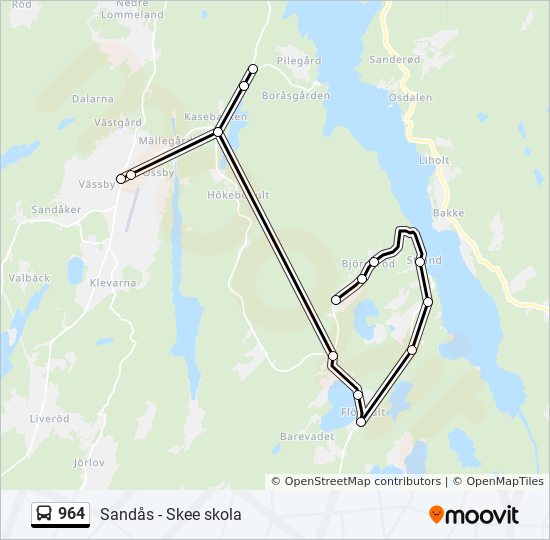 Bus 964 Route Map 964 Route: Schedules, Stops & Maps - Björnerödsgården (Updated)