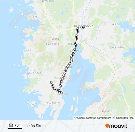 731 Route: Schedules, Stops & Maps - Iserås Skola (Updated)