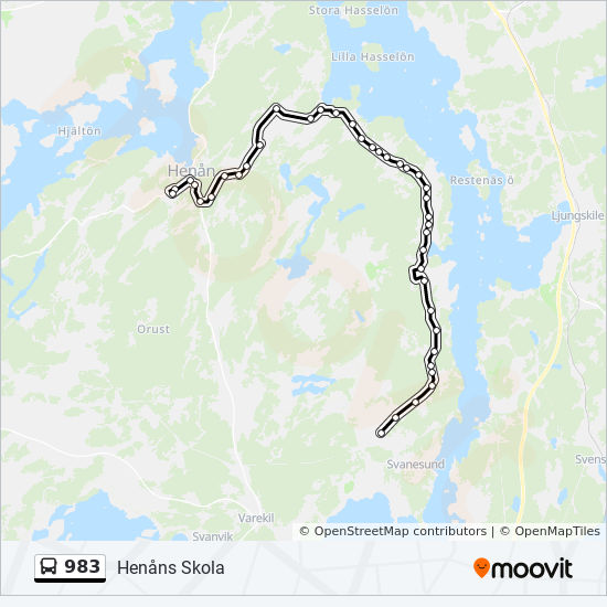 Bus 983 Route Map 983 Route: Schedules, Stops & Maps - Henåns Skola (Updated)