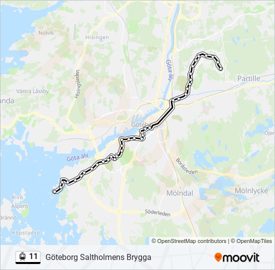 11 Route: Schedules, Stops & Maps - Göteborg Saltholmens Brygga (Updated)