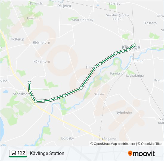 122 Route: Schedules, Stops & Maps - Kävlinge Station (Updated)