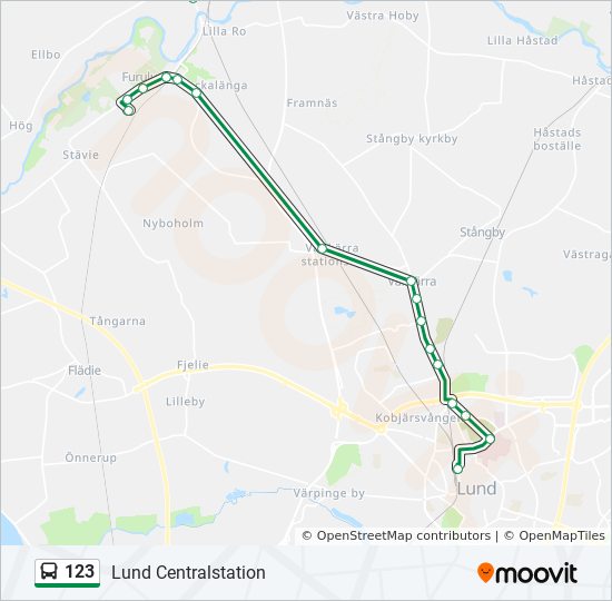 Bus 123 Route Map 123 Route: Schedules, Stops & Maps - Lund Centralstation (Updated)