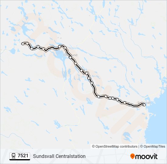 7521 Rutt: Tidtabeller, Hållplatser & Kartor - Sundsvall Centralstation  (Uppdaterat)