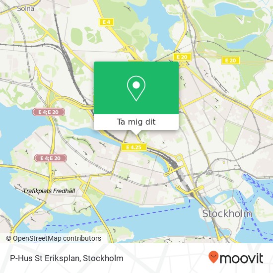 P-Hus St Eriksplan karta