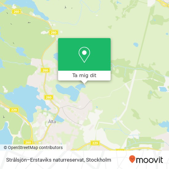 Strålsjön–Erstaviks naturreservat karta