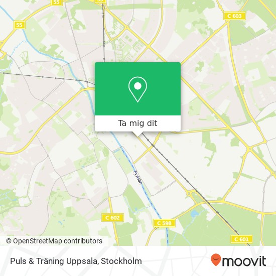 Puls & Träning Uppsala karta