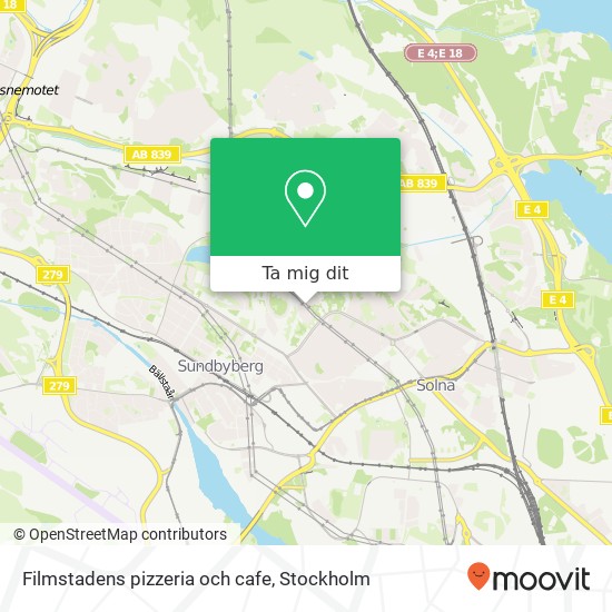 Filmstadens pizzeria och cafe karta