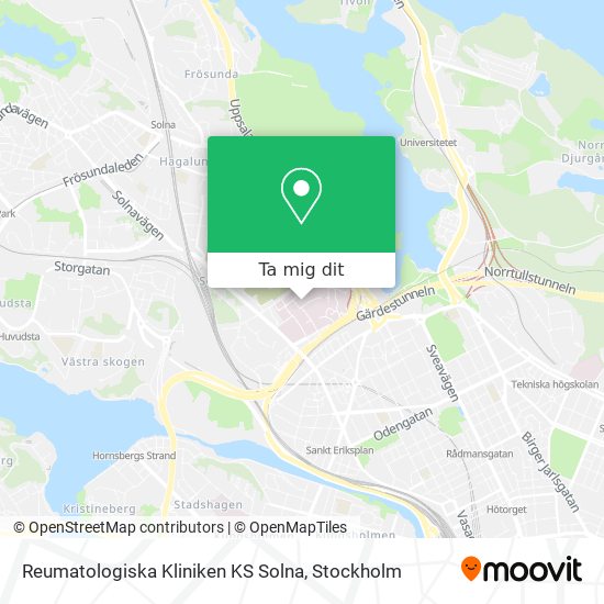 Reumatologiska Kliniken KS Solna karta