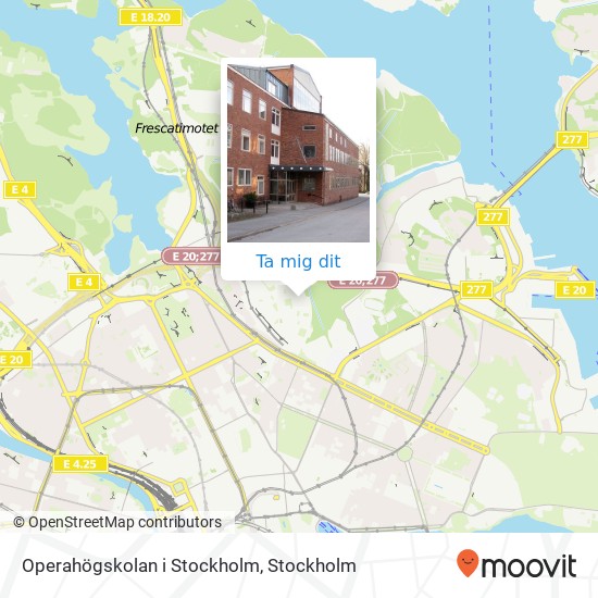 Operahögskolan i Stockholm karta