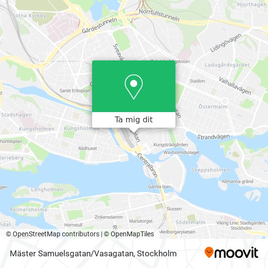 Mäster Samuelsgatan/Vasagatan karta
