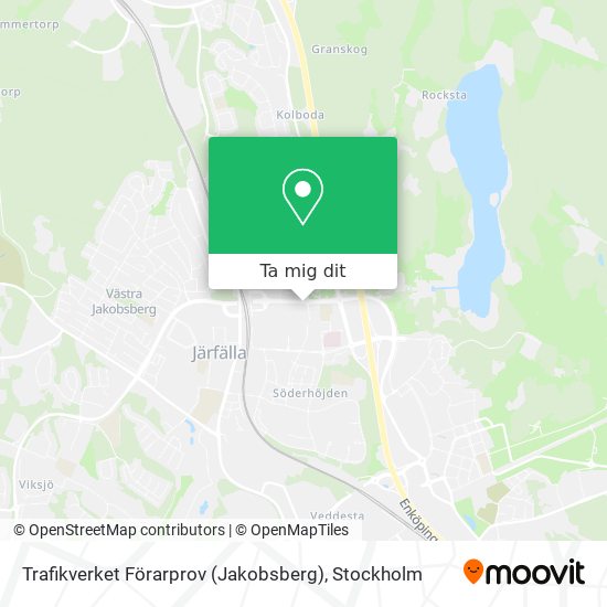 Trafikverket Förarprov (Jakobsberg) karta