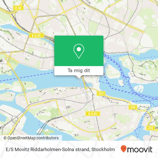 E / S Movitz Riddarholmen-Solna strand karta