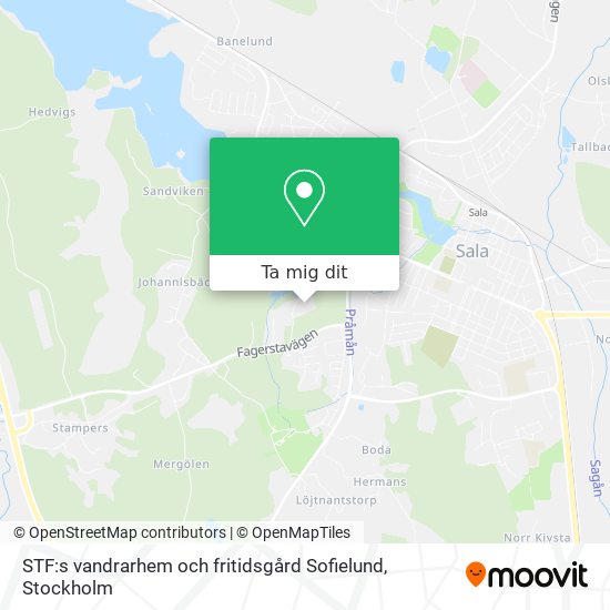 STF:s vandrarhem och fritidsgård Sofielund karta