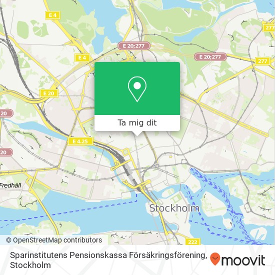 Sparinstitutens Pensionskassa Försäkringsförening karta