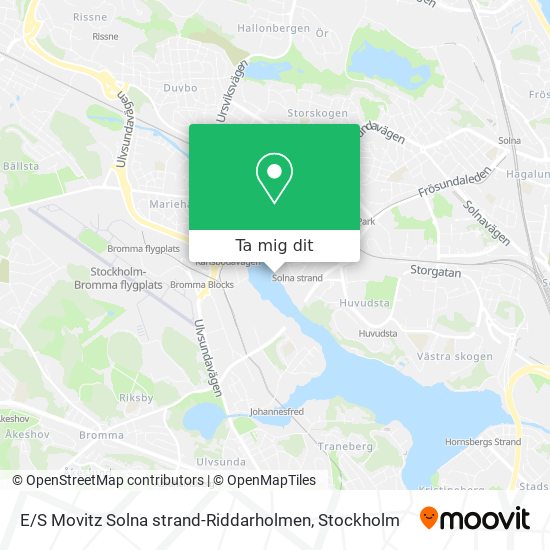 E / S Movitz Solna strand-Riddarholmen karta