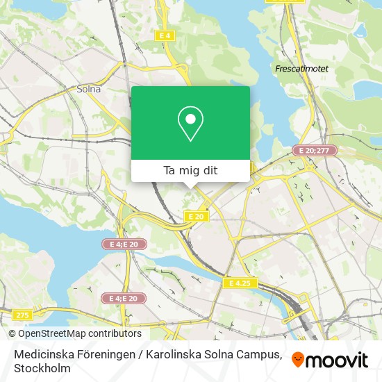 Medicinska Föreningen / Karolinska Solna Campus karta