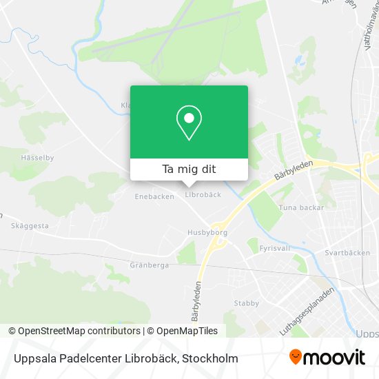 Uppsala Padelcenter Librobäck karta