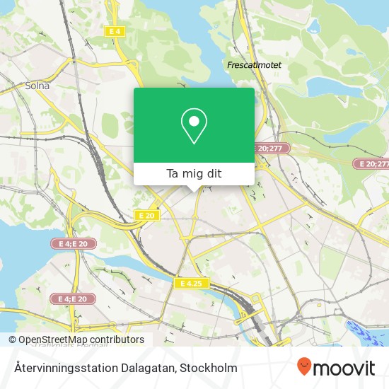 Återvinningsstation Dalagatan karta