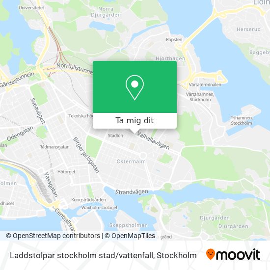 Laddstolpar stockholm stad / vattenfall karta
