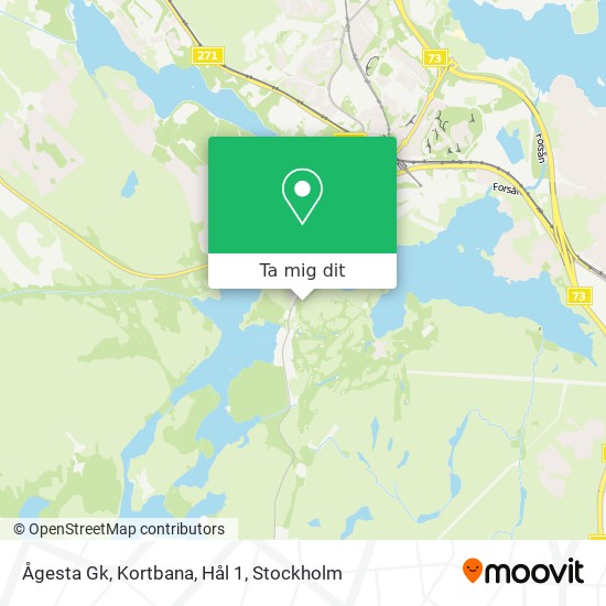 Ågesta Gk, Kortbana, Hål 1 karta