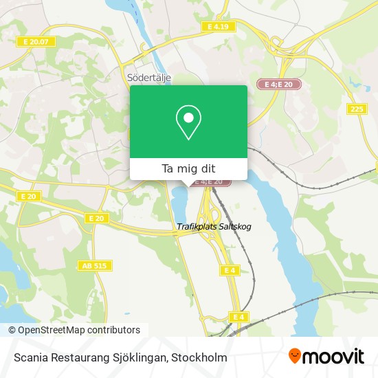 Scania Restaurang Sjöklingan karta