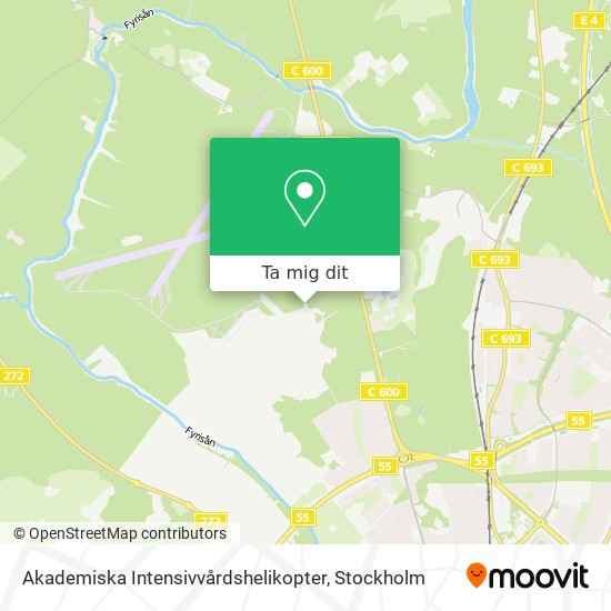 Akademiska Intensivvårdshelikopter karta