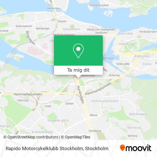 Rapido Motorcykelklubb Stockholm karta