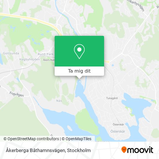 Åkerberga Båthamnsvägen karta