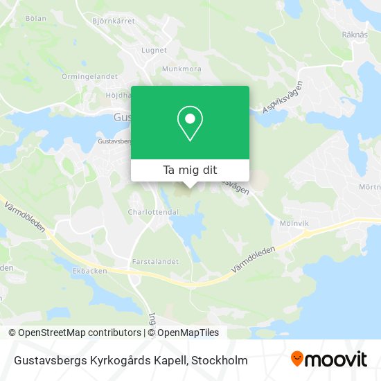 Gustavsbergs Kyrkogårds Kapell karta
