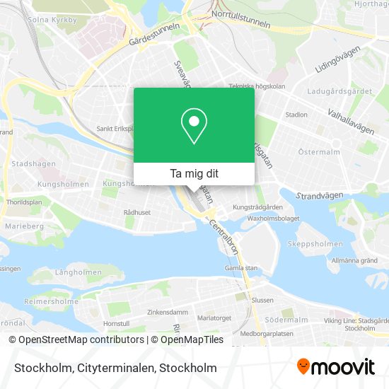 Vägbeskrivningar till Cityterminalen i Stockholm med Buss, Tunnelbana