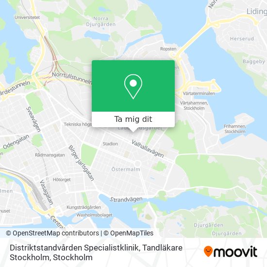 Distriktstandvården Specialistklinik, Tandläkare Stockholm karta
