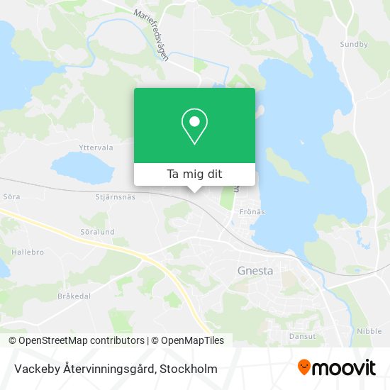 Vackeby Återvinningsgård karta