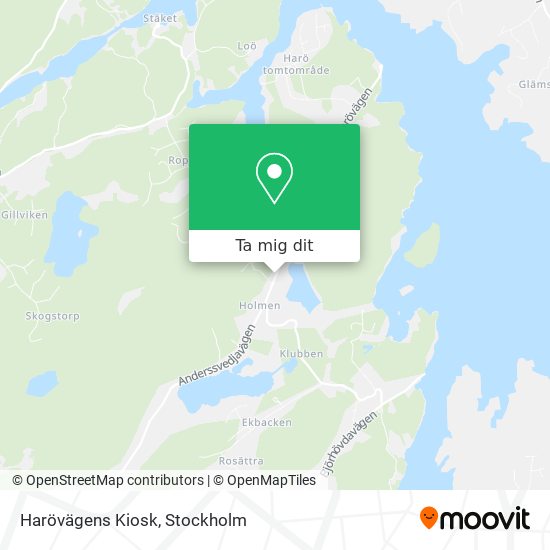 Harövägens Kiosk karta