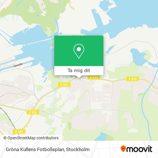 Gröna Kullens Fotbollsplan karta