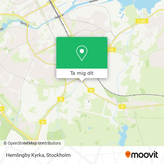 Hemlingby Kyrka karta
