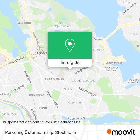 Parkering Östermalms Ip karta