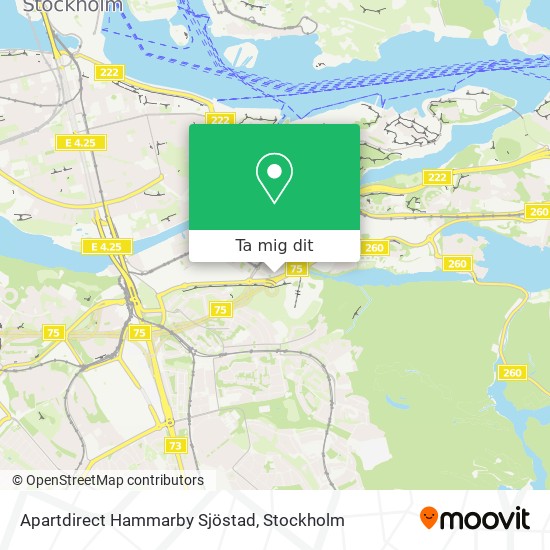 Apartdirect Hammarby Sjöstad karta