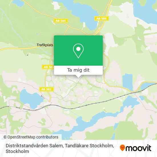 Distriktstandvården Salem, Tandläkare Stockholm karta