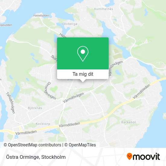 Östra Orminge karta