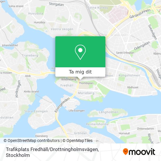 Trafikplats Fredhäll / Drottningholmsvägen karta