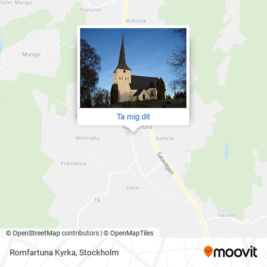 Romfartuna Kyrka karta