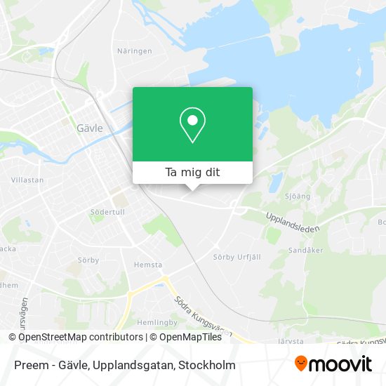 Preem - Gävle, Upplandsgatan karta