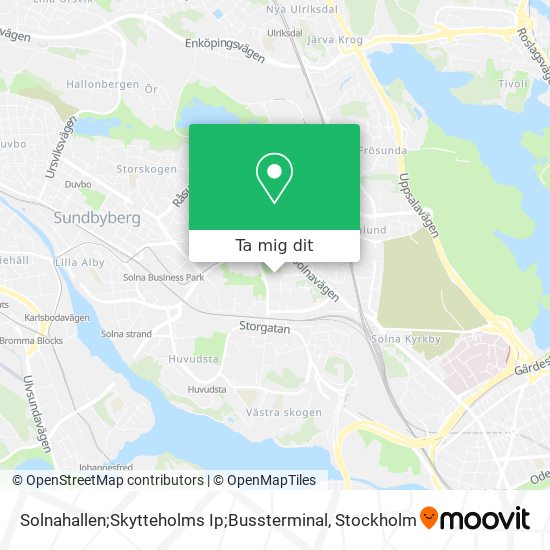 Solnahallen;Skytteholms Ip;Bussterminal karta